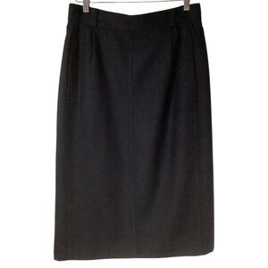 Vintage 1980's Brooks‎ Brothers Black Wool Skirt - Woman's Size 14